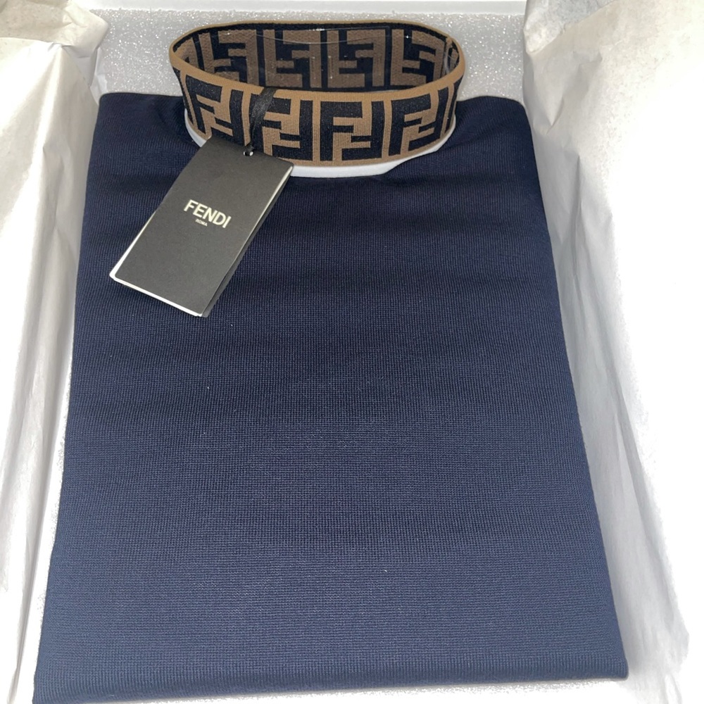 Men’s “Forever Fendi” Mock Neck Sweater Sz. 46 (S)